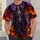 Gothic Reaper Skull with Purple Flames for Halloween Parties and Dark Fantasy Fans All-over Print Unisex T-shirt - 5