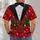 Red Tuxedo Christmas Outfit with Evergreen and Snowflakes for Holiday Parties All-over Print Unisex T-shirt - 6