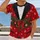 Red Tuxedo Christmas Outfit with Evergreen and Snowflakes for Holiday Parties All-over Print Unisex T-shirt - 2