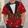 Red Tuxedo Christmas Outfit with Evergreen and Snowflakes for Holiday Parties All-over Print Unisex T-shirt - 5