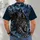 Hooded Reaper Riding Saber-Toothed Tiger for Gothic Fantasy Metal Fans All-over Print Unisex T-shirt - 6