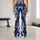 Cobalt Blue Geometric Wildcat Motifs for Bold Yoga, Pilates and Fitness Sessions Leggings - 10