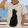 Black Cat With Colorful Stars for Whimsical Everyday Style All-over Print Unisex T-shirt - 2