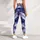 Indigo Violet Marble Swirls for Yoga Pilates and Gym Training Leggings - 4