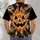 Orange Jack-O'-Lantern Face with Bats for Halloween Parties and Spooky October Nights All-over Print Unisex T-shirt - 6