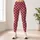 Burgundy And Ivory Polka Dots For Summer Yoga, Cycling And Weekend Fitness Style Leggings - 4