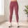 Burgundy And Ivory Polka Dots For Summer Yoga, Cycling And Weekend Fitness Style Leggings - 6