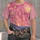 Pink Swirling Starry Sky and Tuscan Village for Art Lovers and Creative Getaways All-over Print Unisex T-shirt - 4