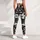 Monochrome Botanical Flowers For Yoga, Pilates And Everyday Activewear Leggings - 5