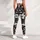 Monochrome Botanical Flowers For Yoga, Pilates And Everyday Activewear Leggings - 5