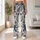 Indigo Songbird And Wildflower Motifs For Yoga, Pilates, Cycling And Outdoor Training Leggings - 10