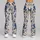 Indigo Songbird And Wildflower Motifs For Yoga, Pilates, Cycling And Outdoor Training Leggings - 9