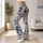Indigo Songbird And Wildflower Motifs For Yoga, Pilates, Cycling And Outdoor Training Leggings - 11