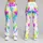 Electric Neon Paint Splashes for Yoga, Gym Training and Vibrant Summer Activewear Leggings - 9