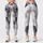 White Charcoal Marble Veining for Yoga, Gym Workouts, and Everyday Activewear Leggings - 3