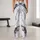 White Charcoal Marble Veining for Yoga, Gym Workouts, and Everyday Activewear Leggings - 10
