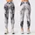 White Charcoal Marble Veining for Yoga, Gym Workouts, and Everyday Activewear Leggings - 1