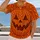 Knitted Pumpkin Face for Autumn Gatherings and Cozy Halloween Season Style All-over Print Unisex T-shirt - 2