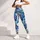 Blue Tropical Jungle Leaves And Orchids For Yoga, Running And Summer Fitness Women Leggings - 5