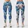 Blue Tropical Jungle Leaves And Orchids For Yoga, Running And Summer Fitness Women Leggings - 3