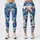 Blue Tropical Jungle Leaves And Orchids For Yoga, Running And Summer Fitness Women Leggings - 1