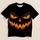 Orange-Eyed Jack-o'-Lantern Face for Halloween Parties and Costume Season for Men All-over Print Unisex T-shirt - 1