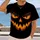 Orange-Eyed Jack-o'-Lantern Face for Halloween Parties and Costume Season for Men All-over Print Unisex T-shirt - 2
