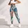 Blue Monstera And Crimson Hibiscus Tropical Garden For Yoga And Outdoor Training Leggings - 4