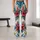 Blue Monstera And Crimson Hibiscus Tropical Garden For Yoga And Outdoor Training Leggings - 10