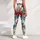 Blue Monstera And Crimson Hibiscus Tropical Garden For Yoga And Outdoor Training Leggings - 5
