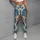 Blue Monstera And Crimson Hibiscus Tropical Garden For Yoga And Outdoor Training Leggings - 4