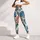 Blue Monstera And Crimson Hibiscus Tropical Garden For Yoga And Outdoor Training Leggings - 6