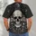 Gothic Skull with Crows, Roses and Mushrooms for Moody Autumn Nights and Alt Style All-over Print Unisex T-shirt - 6