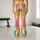 Colorful Pastel Geometric Stripes for Bright Commutes, Vacations, and Weekend Outings Leggings - 10