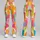 Colorful Pastel Geometric Stripes for Bright Commutes, Vacations, and Weekend Outings Leggings - 9