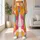 Colorful Pastel Geometric Stripes for Bright Commutes, Vacations, and Weekend Outings Leggings - 12