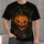 Scary Pumpkin and Three Black Cats for Halloween Celebrations and Autumn Parties All-over Print Unisex T-shirt - 4