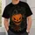 Scary Pumpkin and Three Black Cats for Halloween Celebrations and Autumn Parties All-over Print Unisex T-shirt - 5