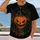 Scary Pumpkin and Three Black Cats for Halloween Celebrations and Autumn Parties All-over Print Unisex T-shirt - 2