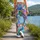 Pastel Stained Glass Mosaic for Colorful Everyday Lounge and Weekend Style Leggings - 12