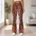 Burgundy Bohemian Folk Florals and Geometric Motifs for Festivals and Relaxed Weekends Leggings - 10