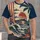 Vintage Tropical Ocean Sunset With Palms for Relaxed Beachside Summer Getaways and Travel All-over Print Unisex T-shirt - 4