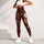 Burgundy Vintage Botanical Florals for Relaxed Vacation Style and Everyday Living Leggings - 5