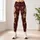 Burgundy Vintage Botanical Florals for Relaxed Vacation Style and Everyday Living Leggings - 4