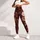 Burgundy Vintage Botanical Florals for Relaxed Vacation Style and Everyday Living Leggings - 5
