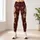 Burgundy Vintage Botanical Florals for Relaxed Vacation Style and Everyday Living Leggings - 6