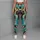 Playful Wild Dog Faces In Turquoise For Bright Summer Days And Casual Outings Leggings - 6