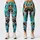 Playful Wild Dog Faces In Turquoise For Bright Summer Days And Casual Outings Leggings - 3