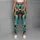 Playful Wild Dog Faces In Turquoise For Bright Summer Days And Casual Outings Leggings - 5