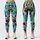 Playful Wild Dog Faces In Turquoise For Bright Summer Days And Casual Outings Leggings - 1